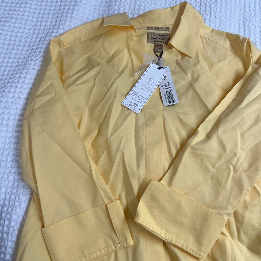 Yellow button up shirt